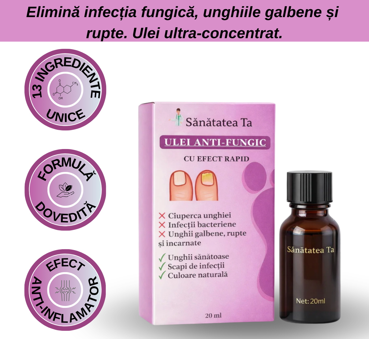 Ulei Concentrat anti-fungic pentru eliminarea ciupercii