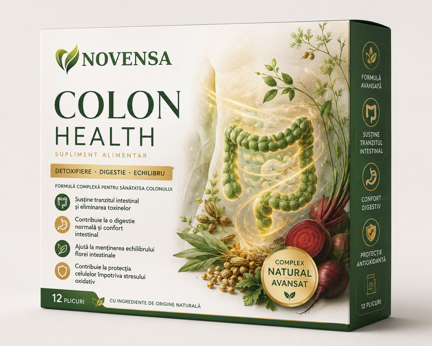 Plicuri pentru sănătatea colonului, digestiei și detoxifiere - 12 buc