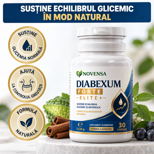 Supliment pentru reglarea glicemiei, colesterolului și greutății corporale - DIABEXUM FORTE
