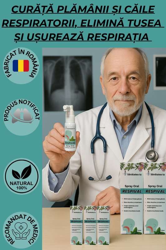 Spray de plante pentru curățarea plămânilor și anti-tuse RESPIVAL