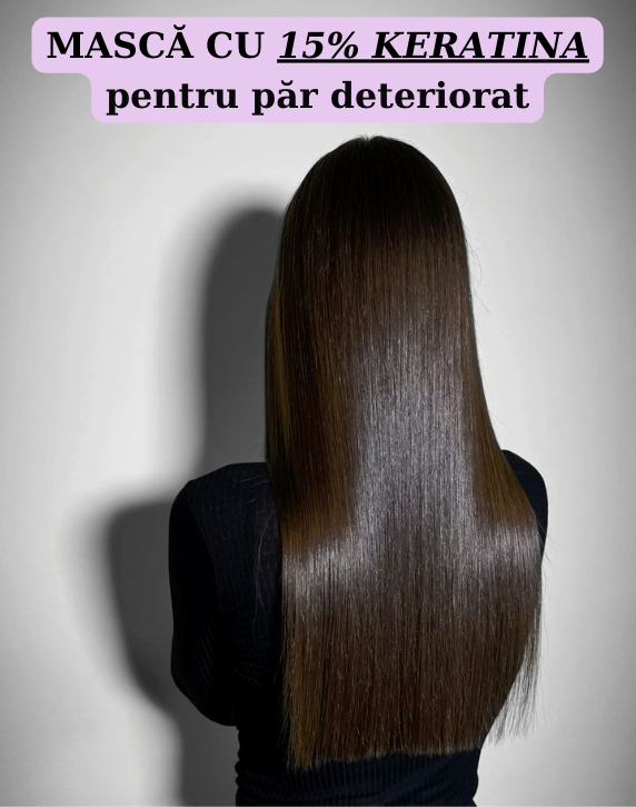 Mască pentru păr deteriorat, uscat și ars - cu 15% keratina