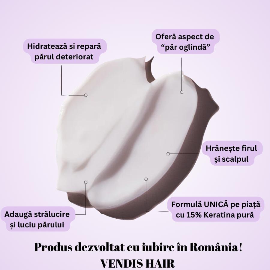 Mască pentru păr deteriorat, uscat și ars - cu 15% keratina
