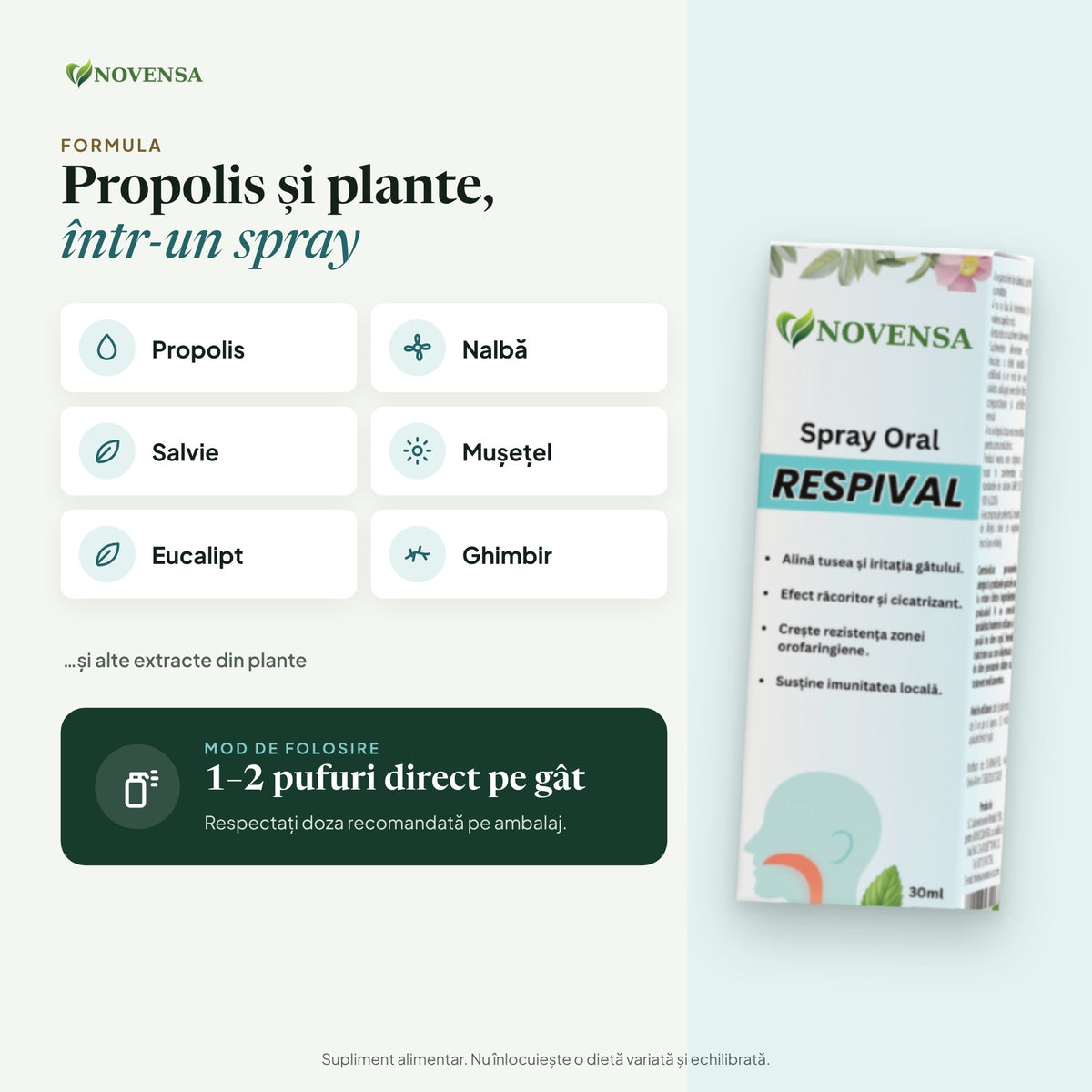 Spray de plante pentru curățarea plămânilor și anti-tuse RESPIVAL